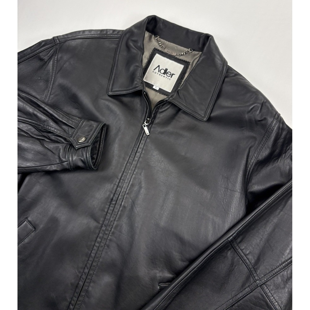 Adler Authentic Leather Jacket Genuine Soft Lamb Skin. Men's Large Black